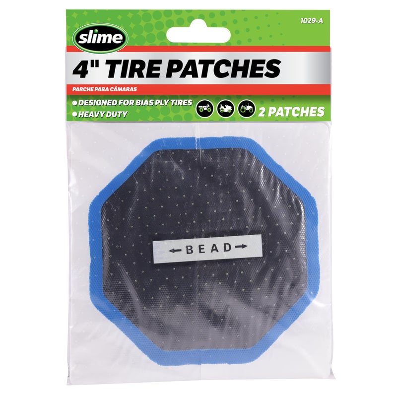 Slime 1029-A Tire Puncture Patch, Heavy Duty, Bias Ply, 4" Pack of 2 - Image 1